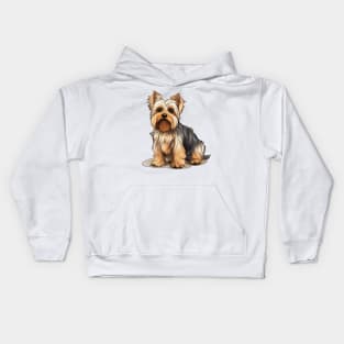 Biewer Terrier Dog Illustration Kids Hoodie